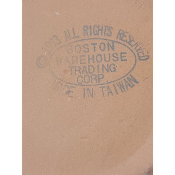 Vtg Boston Warehouse Clay Terracotta Salsa Bowl & Spoon  Glazed Inside 1993 - Picture 7 of 7